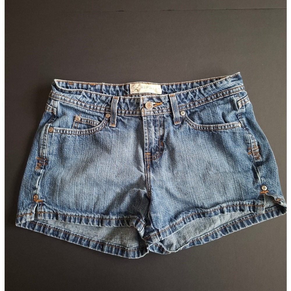 Arizona HIPSTER Y2K Low Rise Jean Shorts Festival McBling Grunge Stitching Sz 7